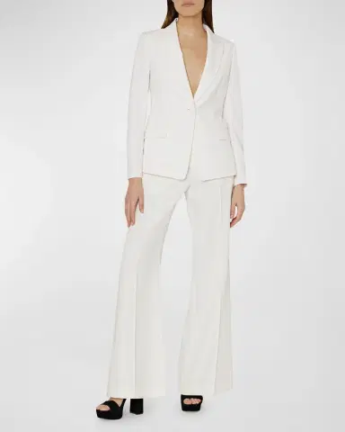 Milly Nash High-Rise Wide-Leg Cady Pants | Thumbnail 2 Milly Nash High-Rise Wide-Leg Cady Pants | Thumbnail 2