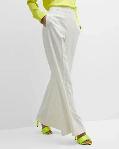 Milly Nash High-Rise Wide-Leg Cady Pants | Thumbnail 4 Milly Nash High-Rise Wide-Leg Cady Pants | Thumbnail 4