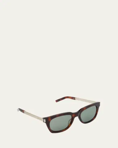 Saint Laurent Men's Combi Acetate Rectangle Sunglasses | Thumbnail 2 Saint Laurent Men's Combi Acetate Rectangle Sunglasses | Thumbnail 2