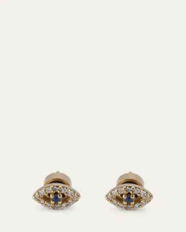 Ileana Makri Blue Sapphire and Diamond Kitten Eye Stud Earrings | Thumbnail 3 Ileana Makri Blue Sapphire and Diamond Kitten Eye Stud Earrings | Thumbnail 3