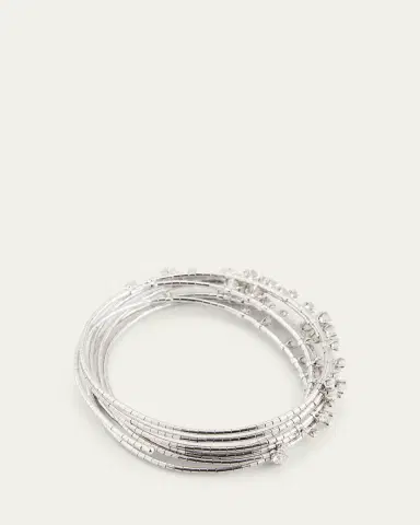 Mattia Cielo 18k White Gold 5-Row Diamond Spiral Bracelet, Size M | Thumbnail 3 Mattia Cielo 18k White Gold 5-Row Diamond Spiral Bracelet, Size M | Thumbnail 3