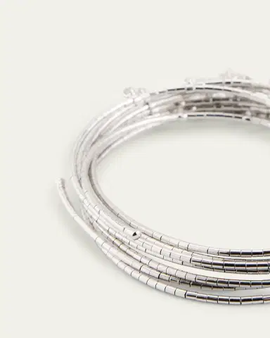 Mattia Cielo 18k White Gold 5-Row Diamond Spiral Bracelet, Size M | Thumbnail 4 Mattia Cielo 18k White Gold 5-Row Diamond Spiral Bracelet, Size M | Thumbnail 4