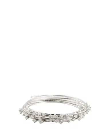 Mattia Cielo 18k White Gold 5-Row Diamond Spiral Bracelet, Size M | Thumbnail 1 Mattia Cielo 18k White Gold 5-Row Diamond Spiral Bracelet, Size M | Thumbnail 1