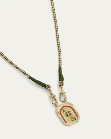 Marie Lichtenberg 18k Rathi Link Chain Necklace with Mini Clover Pendant | Thumbnail 3 Marie Lichtenberg 18k Rathi Link Chain Necklace with Mini Clover Pendant | Thumbnail 3