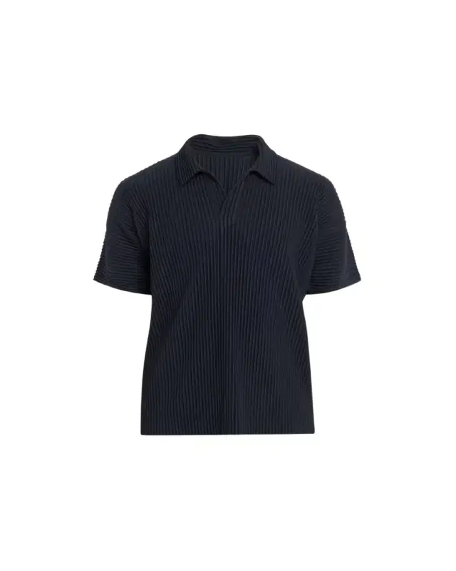 Men's Pleated Polyester Basic Polo Shirt Men's Pleated Polyester Basic Polo Shirt