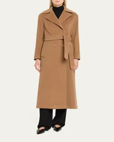 Akris punto Long Double-Breast Belted Wool-Cashmere Coat | Thumbnail 6 Akris punto Long Double-Breast Belted Wool-Cashmere Coat | Thumbnail 6