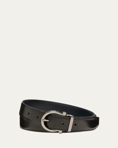 Ferragamo Men's Reversible Leather Gancio Belt | Thumbnail 2 Ferragamo Men's Reversible Leather Gancio Belt | Thumbnail 2