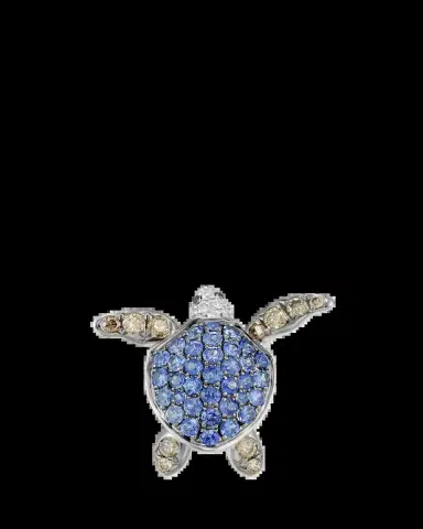 Mio Harutaka Blue Sapphire Turtle Earring, Single | Thumbnail 2 Mio Harutaka Blue Sapphire Turtle Earring, Single | Thumbnail 2
