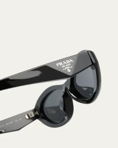 Prada PR 26ZSF Logo Beveled Acetate Oval Sunglasses | Thumbnail 4 Prada PR 26ZSF Logo Beveled Acetate Oval Sunglasses | Thumbnail 4