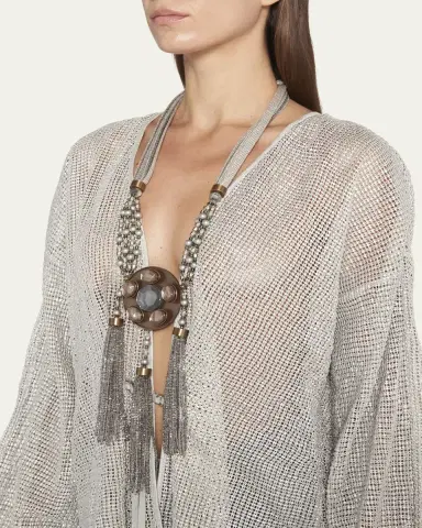 Giorgio Armani Beaded Tassel Statement Necklace | Thumbnail 3 Giorgio Armani Beaded Tassel Statement Necklace | Thumbnail 3