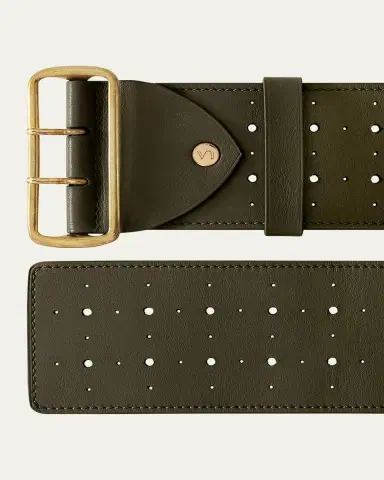 Vaincourt Paris La Celeste Perforated Wide Leather Belt | Thumbnail 2 Vaincourt Paris La Celeste Perforated Wide Leather Belt | Thumbnail 2