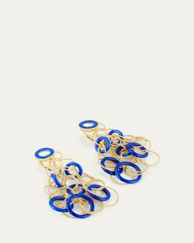 Buccellati Hawaii 18K Gold Pendant Earrings with Lapis Lazuli, 5cm | Thumbnail 3 Buccellati Hawaii 18K Gold Pendant Earrings with Lapis Lazuli, 5cm | Thumbnail 3