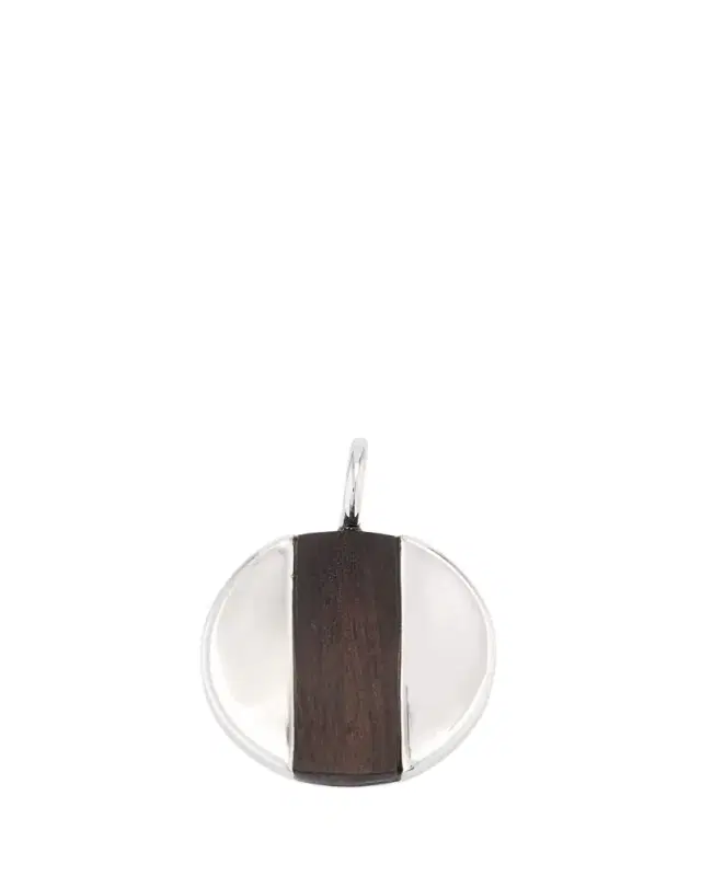 Men's Sterling Silver Mpingo Hardwood Oskar Pendant Men's Sterling Silver Mpingo Hardwood Oskar Pendant