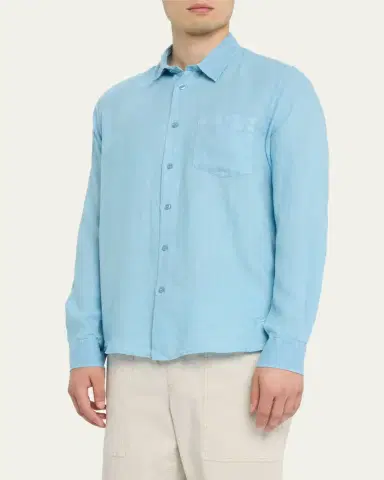 Vilebrequin Men's Linen Sport Shirt | Thumbnail 4 Vilebrequin Men's Linen Sport Shirt | Thumbnail 4