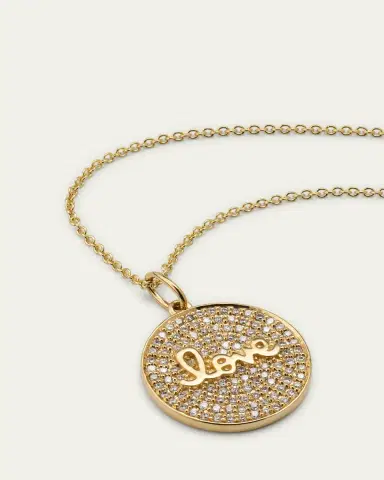Sydney Evan Diamond Love Script Medallion Necklace | Thumbnail 3 Sydney Evan Diamond Love Script Medallion Necklace | Thumbnail 3