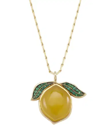 Brent Neale Yellow Opal and Green Emerald Lemon Pendant Necklace | Thumbnail 1 Brent Neale Yellow Opal and Green Emerald Lemon Pendant Necklace | Thumbnail 1