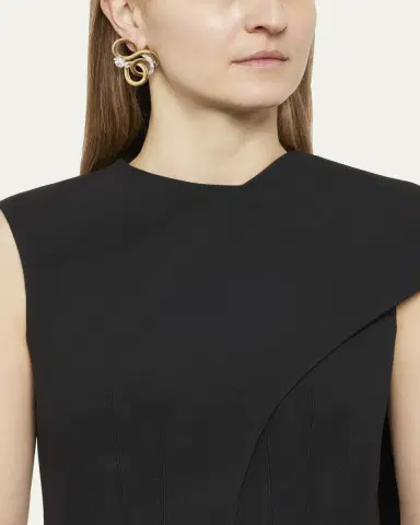 Nikos Koulis Feelings 18K Gold and White Gold Swirling Earrings with White Diamonds | Thumbnail 2 Nikos Koulis Feelings 18K Gold and White Gold Swirling Earrings with White Diamonds | Thumbnail 2