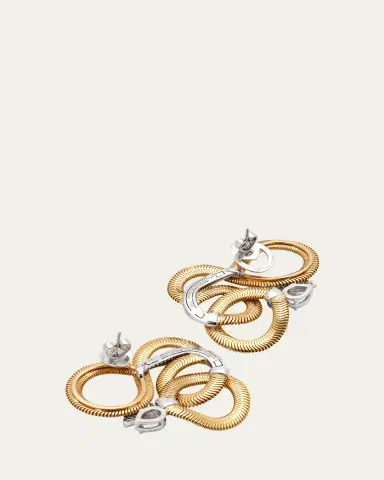 Nikos Koulis Feelings 18K Gold and White Gold Swirling Earrings with White Diamonds | Thumbnail 4 Nikos Koulis Feelings 18K Gold and White Gold Swirling Earrings with White Diamonds | Thumbnail 4