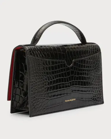 Alexander McQueen Medium Skull Croc-Embossed Top-Handle Bag | Thumbnail 17 Alexander McQueen Medium Skull Croc-Embossed Top-Handle Bag | Thumbnail 17