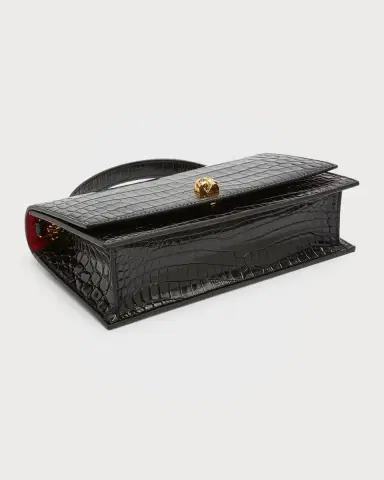 Alexander McQueen Medium Skull Croc-Embossed Top-Handle Bag | Thumbnail 18 Alexander McQueen Medium Skull Croc-Embossed Top-Handle Bag | Thumbnail 18