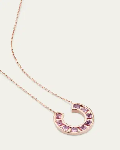 JOLLY BIJOU 14k Rose Gold Sundial Pink Sapphire Pendant Necklace | Thumbnail 2 JOLLY BIJOU 14k Rose Gold Sundial Pink Sapphire Pendant Necklace | Thumbnail 2