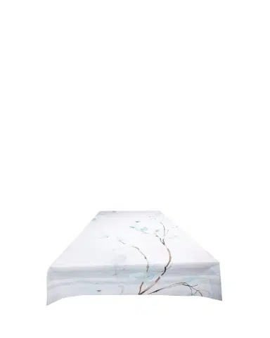 The Lino Japan Aqua Tablecloth, 71" x 144" | Thumbnail 1 The Lino Japan Aqua Tablecloth, 71" x 144" | Thumbnail 1
