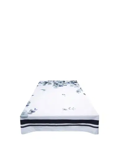 The Lino Eucalyptus Navy Tablecloth, 71" x 144" | Thumbnail 1 The Lino Eucalyptus Navy Tablecloth, 71" x 144" | Thumbnail 1