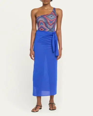 Eres Peplum Long Sarong with Belt | Thumbnail 2 Eres Peplum Long Sarong with Belt | Thumbnail 2
