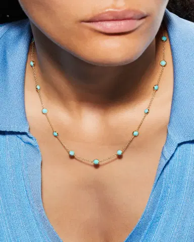 Ippolita 13-Stone Station Necklace in 18K Gold | Thumbnail 2 Ippolita 13-Stone Station Necklace in 18K Gold | Thumbnail 2