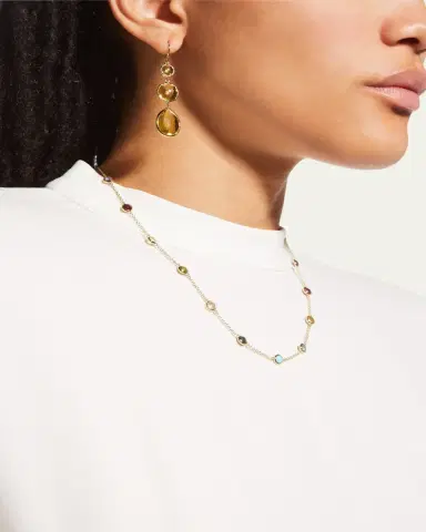 Ippolita 13-Stone Station Necklace in 18K Gold | Thumbnail 5 Ippolita 13-Stone Station Necklace in 18K Gold | Thumbnail 5