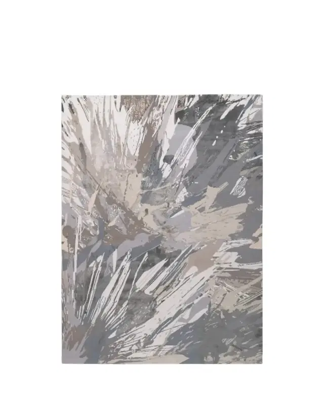 Splatter Silver Hand-Knotted Rug, 6' x 9' Splatter Silver Hand-Knotted Rug, 6' x 9'