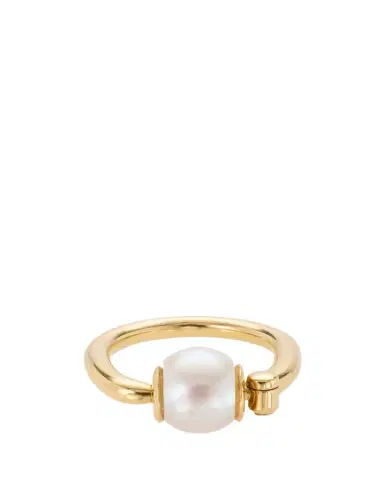Marla Aaron Pearl Trundle Lock Ring in 18K Yellow | Thumbnail 1 Marla Aaron Pearl Trundle Lock Ring in 18K Yellow | Thumbnail 1