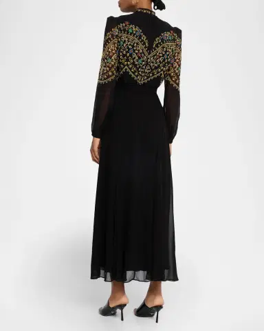 Saloni Jacqui-B Belted Floral Silk Midi Dress | Thumbnail 11 Saloni Jacqui-B Belted Floral Silk Midi Dress | Thumbnail 11
