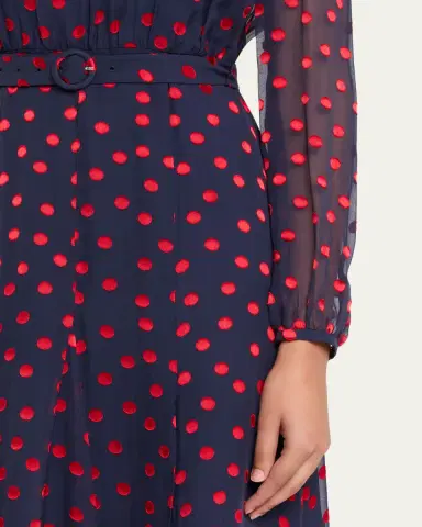 Saloni Jacqui-B Belted Floral Silk Midi Dress | Thumbnail 4 Saloni Jacqui-B Belted Floral Silk Midi Dress | Thumbnail 4