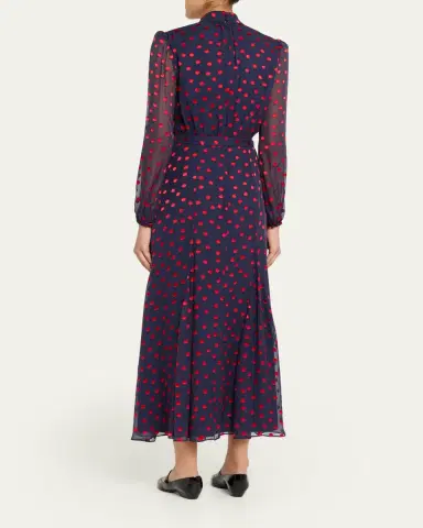 Saloni Jacqui-B Belted Floral Silk Midi Dress | Thumbnail 7 Saloni Jacqui-B Belted Floral Silk Midi Dress | Thumbnail 7