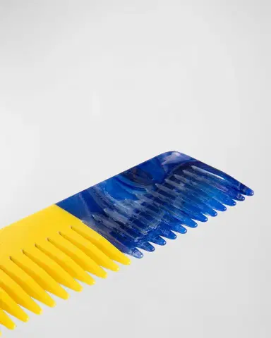 Dries Van Noten Blue and Yellow Wide-Tooth Comb | Thumbnail 2 Dries Van Noten Blue and Yellow Wide-Tooth Comb | Thumbnail 2