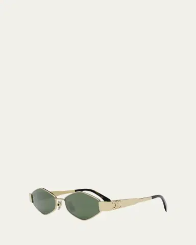 CELINE Triomphe Round Metal & Acetate Sunglasses | Thumbnail 2 CELINE Triomphe Round Metal & Acetate Sunglasses | Thumbnail 2