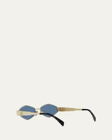 CELINE Triomphe Round Metal & Acetate Sunglasses | Thumbnail 4 CELINE Triomphe Round Metal & Acetate Sunglasses | Thumbnail 4