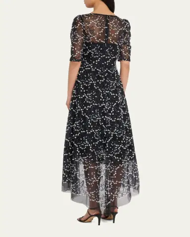 Rickie Freeman for Teri Jon 3D Lace High-Low Cocktail Dress | Thumbnail 7 Rickie Freeman for Teri Jon 3D Lace High-Low Cocktail Dress | Thumbnail 7
