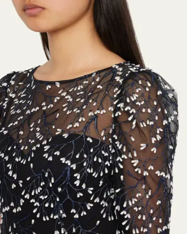 Rickie Freeman for Teri Jon 3D Lace High-Low Cocktail Dress | Thumbnail 9 Rickie Freeman for Teri Jon 3D Lace High-Low Cocktail Dress | Thumbnail 9