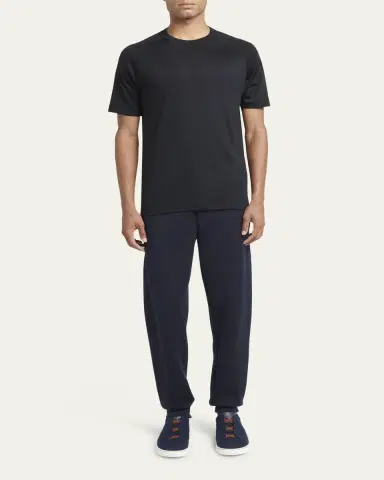 ZEGNA Men's Wool-Stretch Crewneck T-Shirt | Thumbnail 2 ZEGNA Men's Wool-Stretch Crewneck T-Shirt | Thumbnail 2