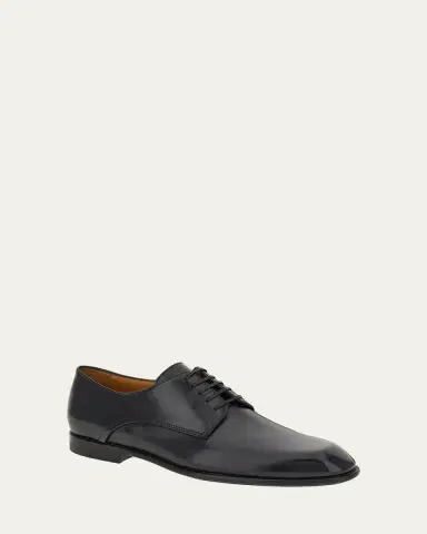 Ferragamo Men's Fosco Leather Derby Shoes | Thumbnail 4 Ferragamo Men's Fosco Leather Derby Shoes | Thumbnail 4