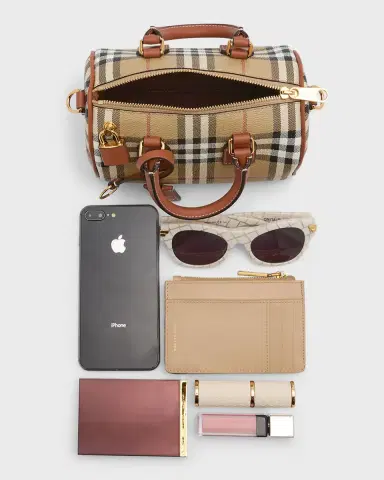 Burberry Check Small Bowling Top-Handle Bag | Thumbnail 7 Burberry Check Small Bowling Top-Handle Bag | Thumbnail 7