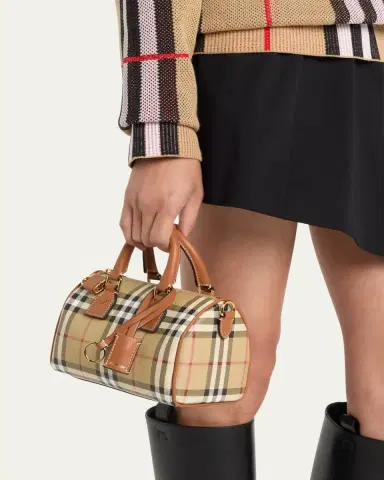 Burberry Check Small Bowling Top-Handle Bag | Thumbnail 10 Burberry Check Small Bowling Top-Handle Bag | Thumbnail 10