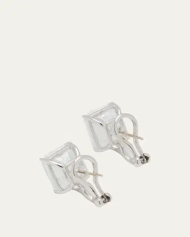Fantasia by DeSerio Sterling Silver 6.5ct Emerald-Cut Stud Earrings | Thumbnail 4 Fantasia by DeSerio Sterling Silver 6.5ct Emerald-Cut Stud Earrings | Thumbnail 4