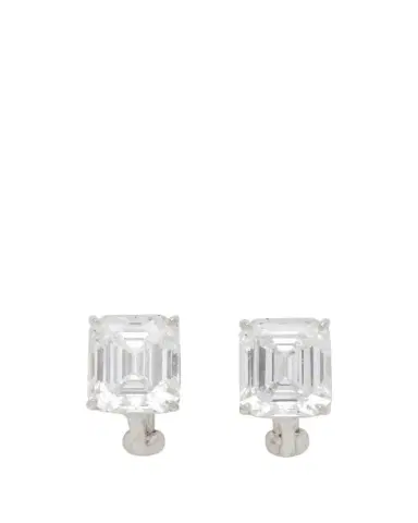 Fantasia by DeSerio Sterling Silver 6.5ct Emerald-Cut Stud Earrings | Thumbnail 1 Fantasia by DeSerio Sterling Silver 6.5ct Emerald-Cut Stud Earrings | Thumbnail 1