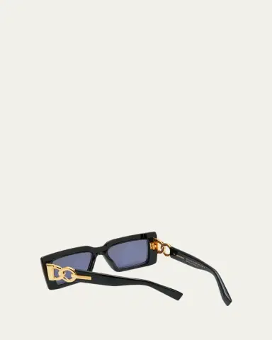 Balmain Imperial Black Acetate & Titanium Rectangle Sunglasses | Thumbnail 3 Balmain Imperial Black Acetate & Titanium Rectangle Sunglasses | Thumbnail 3