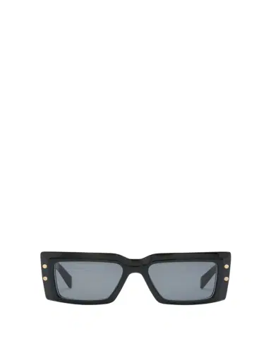 Balmain Imperial Black Acetate & Titanium Rectangle Sunglasses | Thumbnail 1 Balmain Imperial Black Acetate & Titanium Rectangle Sunglasses | Thumbnail 1