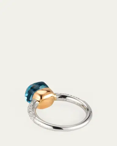 Pomellato Nudo Petite 18K Gold Ring with London Blue Topaz and Diamonds | Thumbnail 4 Pomellato Nudo Petite 18K Gold Ring with London Blue Topaz and Diamonds | Thumbnail 4