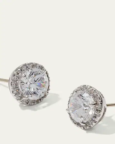 FANTASIA by DESERIO Sterling Silver 1.5ct Pave Stud Earrings | Thumbnail 3 FANTASIA by DESERIO Sterling Silver 1.5ct Pave Stud Earrings | Thumbnail 3